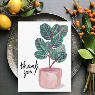 Danke Calathea Prayer Pflanze Wasserfarbe Postkarte