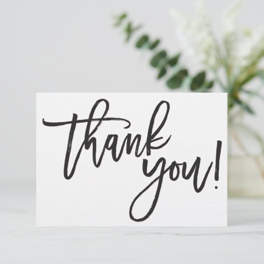 Danke, Calligrafy Card Dankeskarte (Stehend Vorderseite)