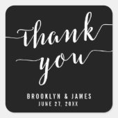 Danke, Calligraphy Black Wedding Stickers (Vorderseite)