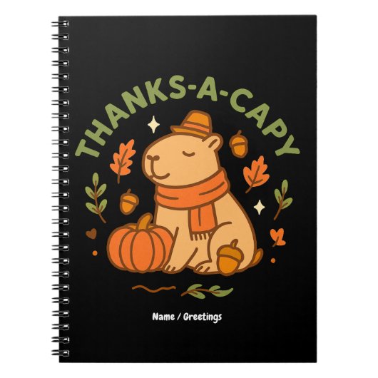 Danke-Capy Süße Capybara Thanksgiving Retro Notizblock (Vorderseite)