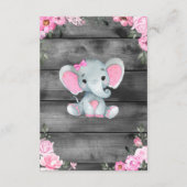 Danke Card Girl Elephant Dusche Blume Rustikal Begleitkarte (Rückseite)