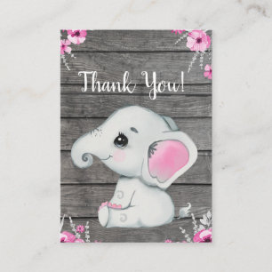 Danke Card Girl Elephant Dusche Rustikal Begleitkarte
