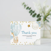 Danke Card Hot Air Ballon Animals Baby Dusche (Stehend Vorderseite)