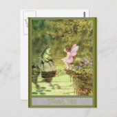 Danke, Card mit Fairy und Frosch Postkarte (Vorne/Hinten)