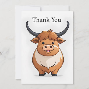 Danke, Card Scottish Highland Cow Feiertagskarte