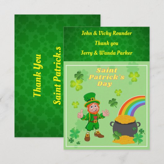 Danke, Card St. Patrick's Day, Dankeskarte (Vorne/Hinten)