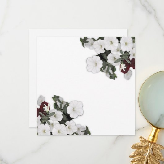 Danke, Card White Petunia Dankeskarte (Vorderseite/Rückseite Beispiel)