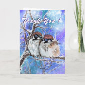 Danke, Card Winter Bird Couple Karte (Rückseite)