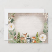 Danke Card Winter Woodland Animal White Floral (Rückseite)