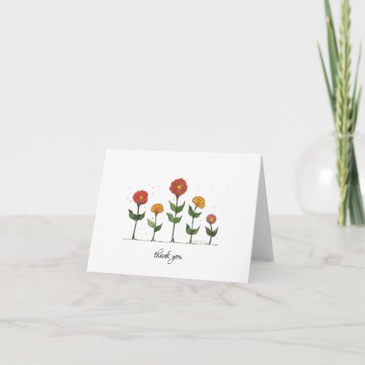 Danke Card - Zinnia Blume Karte (Vorderseite)