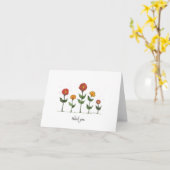 Danke Card - Zinnia Blume Karte (Gelbe Blume)