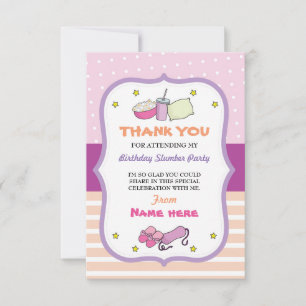 Danke, Cards Slumber Party Geburtstag Schlaf Over Einladung