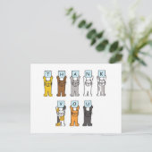 Danke, Cartoon Cats Postkarte (Stehend Vorderseite)