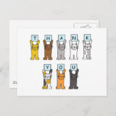 Danke, Cartoon Cats Postkarte (Vorne/Hinten)