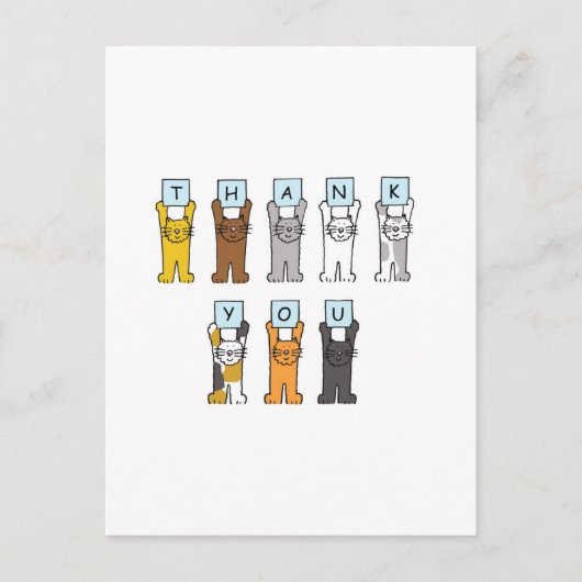 Danke, Cartoon Cats Postkarte (Vorderseite)