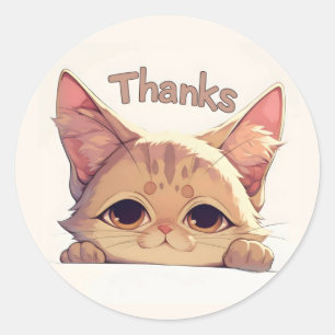 Danke Cat Animal Runder Aufkleber
