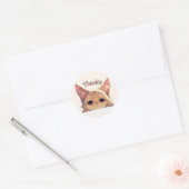 Danke Cat Animal Runder Aufkleber (Umschlag)