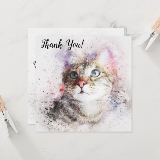 Danke, Cat Karte (Vorderseite/Rückseite Beispiel)