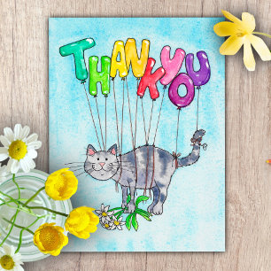 Danke Cat Postkarte von Nicole Janes