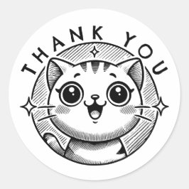 Danke, Cat Runder Aufkleber