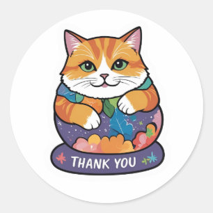 Danke CAT Runder Aufkleber