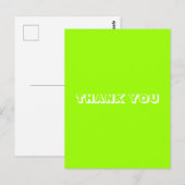 Danke, Chartreuse grün weiß Postkarte (Vorne/Hinten)