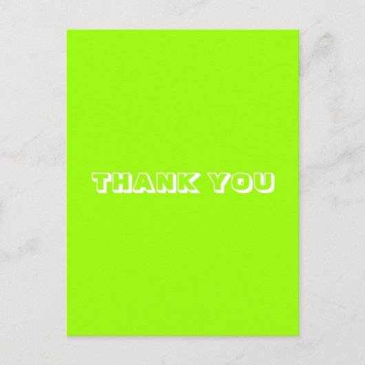 Danke, Chartreuse grün weiß Postkarte (Vorderseite)