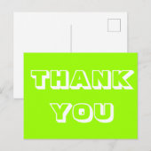 Danke, Chartreuse grün weiß Postkarte (Vorne/Hinten)