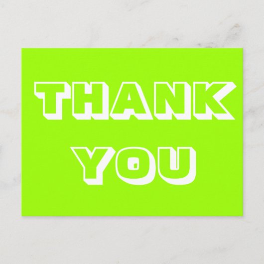 Danke, Chartreuse grün weiß Postkarte (Vorderseite)