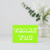 Danke, Chartreuse, grüne weiße Karte (Stehend Vorderseite)