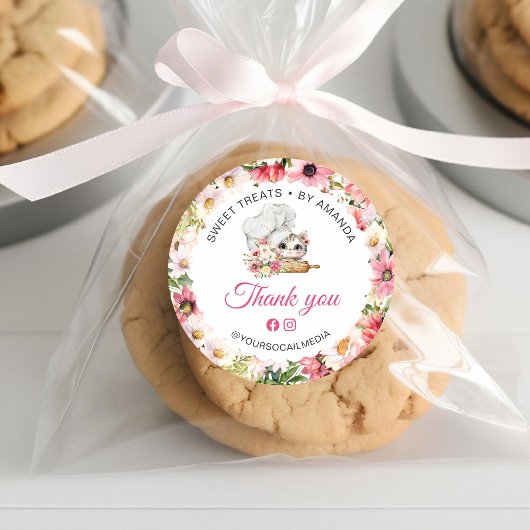 Danke Chef Kitten Bäckerei Runder Aufkleber