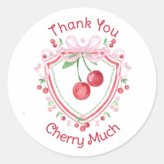 Danke Cherry Much Coquette Cherry Runder Aufkleber (Vorderseite)