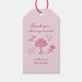 Danke, Cherry viel rosa Geschenkanhänger (Vorderseite)