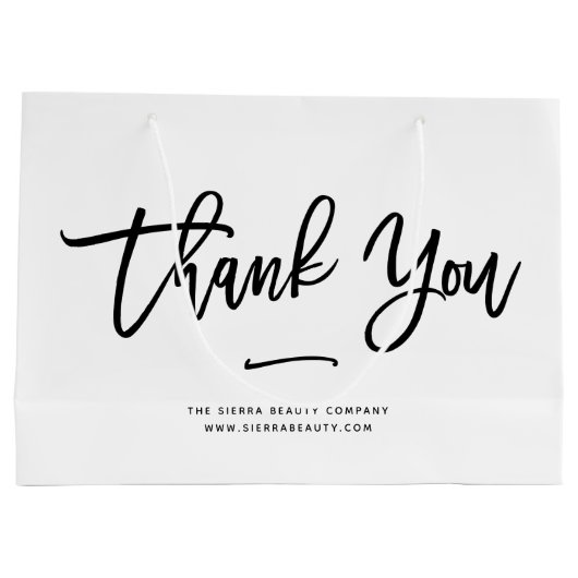 Danke | Chic Custom Retail Shopping Bag Große Geschenktüte (Rückseite)