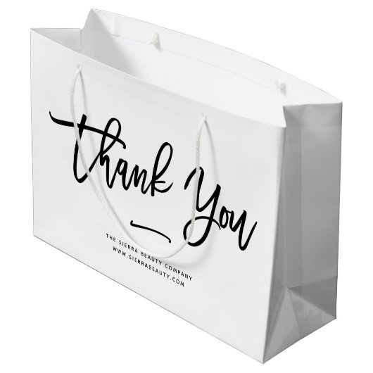 Danke | Chic Custom Retail Shopping Bag Große Geschenktüte (Rückseite Schrägansicht)
