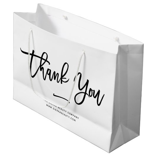 Danke | Chic Custom Retail Shopping Bag Große Geschenktüte (Vorderseite Schrägansicht)