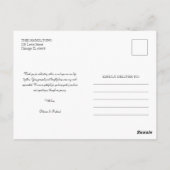 Danke Chic Schrift Hochzeit Danke Foto Postkarte (Rückseite)