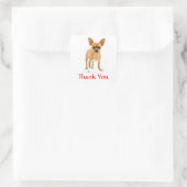 Danke Chihuahua Puppy Dog Grußsticker Quadratischer Aufkleber (Tasche)