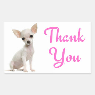 Danke Chihuahua Welpen Hund Rosa Aufkleber
