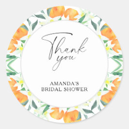 Danke - Citrus - Brautparty Runder Aufkleber