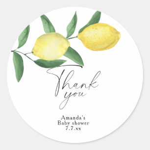 Danke - Citrus Zitrone - Babyparty Runder Aufkleber