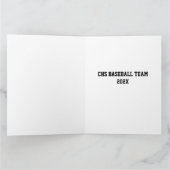 DANKE COACH Baseball Team Spieler Red White Black Karte (Innenseite)