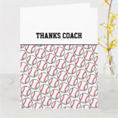 DANKE COACH Baseball Team Spieler Red White Black Karte (Gelbe Blume)