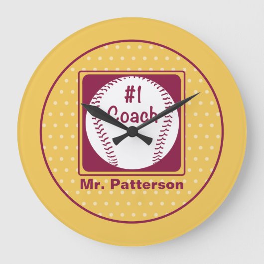 Danke Coach, Danke Nummer 1 Große Wanduhr (Vorderseite)