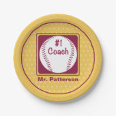 Danke Coach, Danke Nummer 1 Pappteller (Vorderseite)