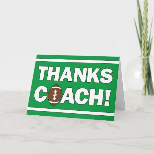 Danke, Coach Football Coach Danke Karte (Vorderseite)