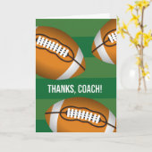 Danke Coach Football mit Field and Balls Karte (Gelbe Blume)