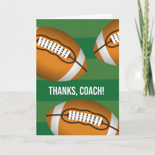 Danke Coach Football mit Field and Balls Karte