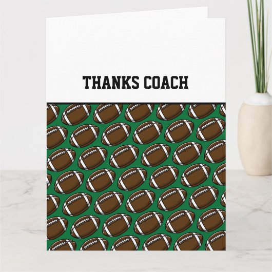 DANKE COACH Fußball Team Sport Green Brown Spaß Karte (Vorderseite)