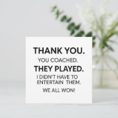 Danke Coach Karte (Stehend Vorderseite)